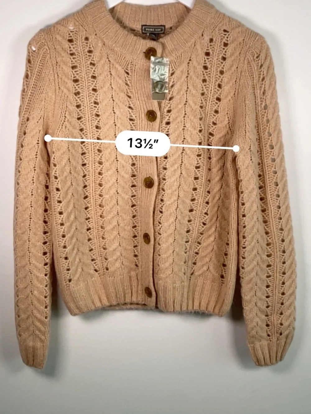 NWT Soft Cable-Knit Button Cardigan - blush pink - Picture 5 of 6